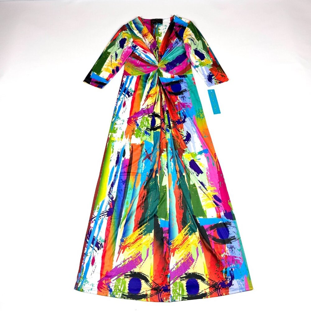 Beatrice von Tresckow Womens XL Lola Brush Stroke Maxi Dress NWT